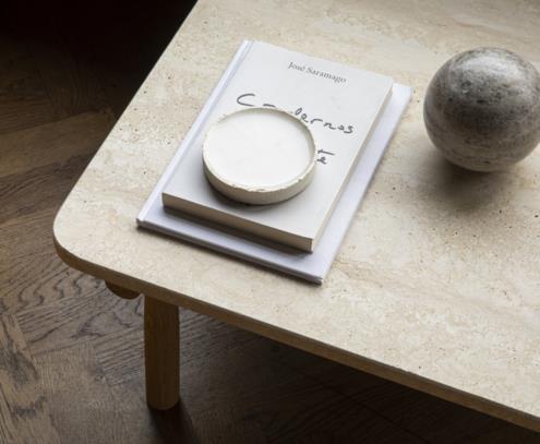 Domus table oak travertin romano