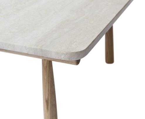 Domus table oiled oak travertine romano